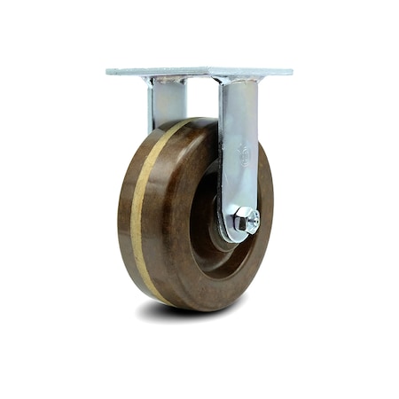Service Caster 6 Inch High Temp Phenolic Wheel Rigid Caster with Roller Bearing SCC-30R620-PHRHT